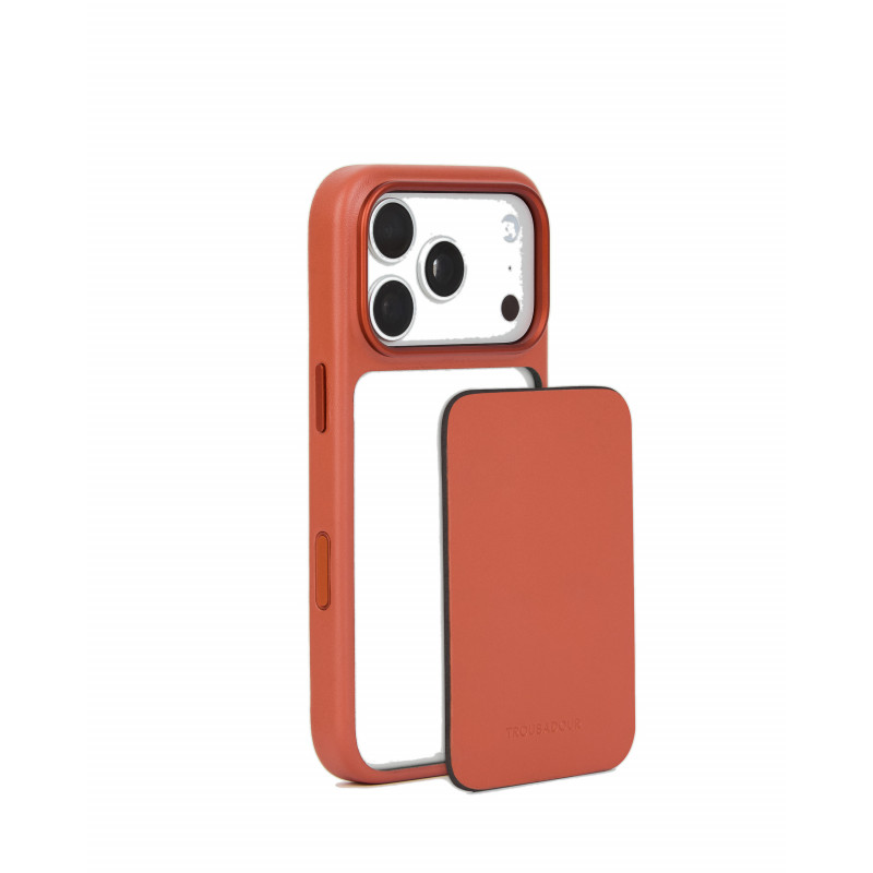 Mujjo Troubadour modułowe etui skórzane do Apple iPhone 18 Pro / 17 Pro, MagSafe, w kolorze terakoty