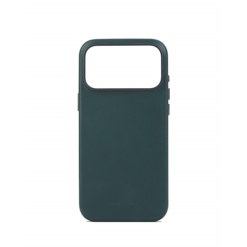 Mujjo Troubadour etui skórzane do Apple iPhone 18 Pro Max / 17 Pro Max, MagSafe, w kolorze obsydianowej zieleni