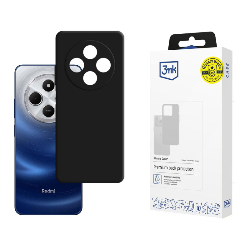 3MK Silicone Case etui silikonowe na smartfon Xiaomi Redmi 14C / Redmi A4 5G, czarne
