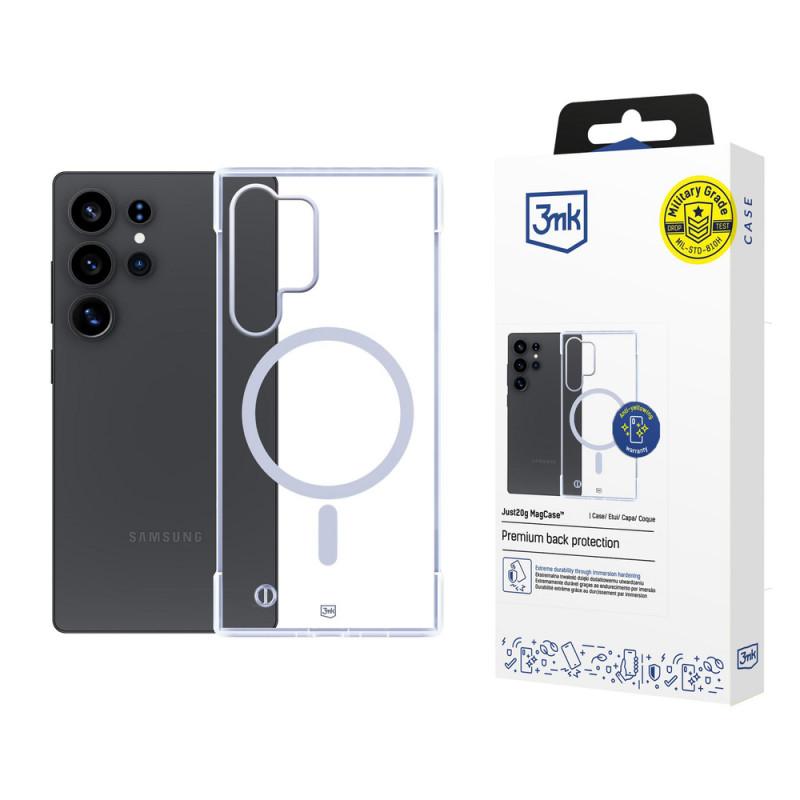 3mk Just20g MagCase etui do Samsung Galaxy S25 Ultra, przezroczyste