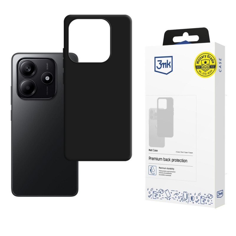 3MK Matt Case etui do Xiaomi Redmi Note 14 4G, matowe czarne