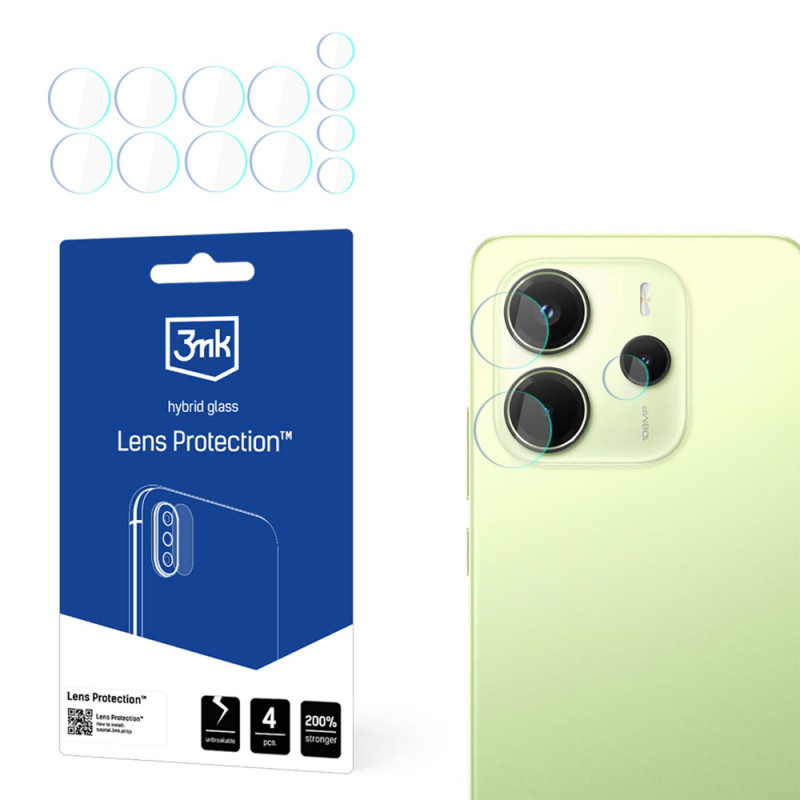 3MK Lens Protection szkło hybrydowe na aparat do Xiaomi Redmi Note 14 4G (4 szt.)