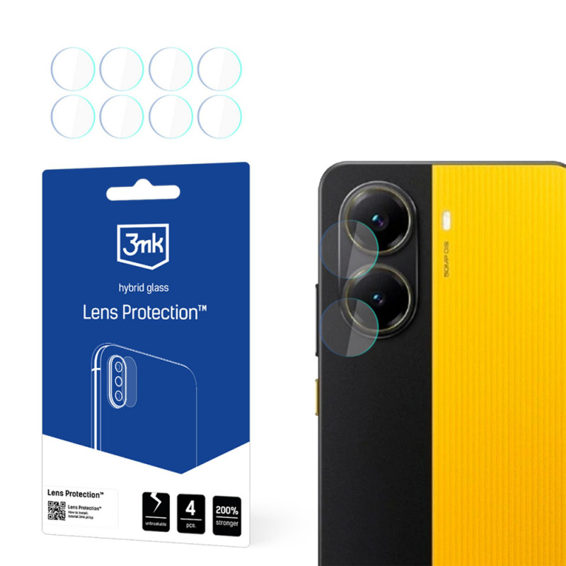 3MK Lens Protection szkło hybrydowe na obiektyw aparatu POCO X7 Pro (4 szt.)