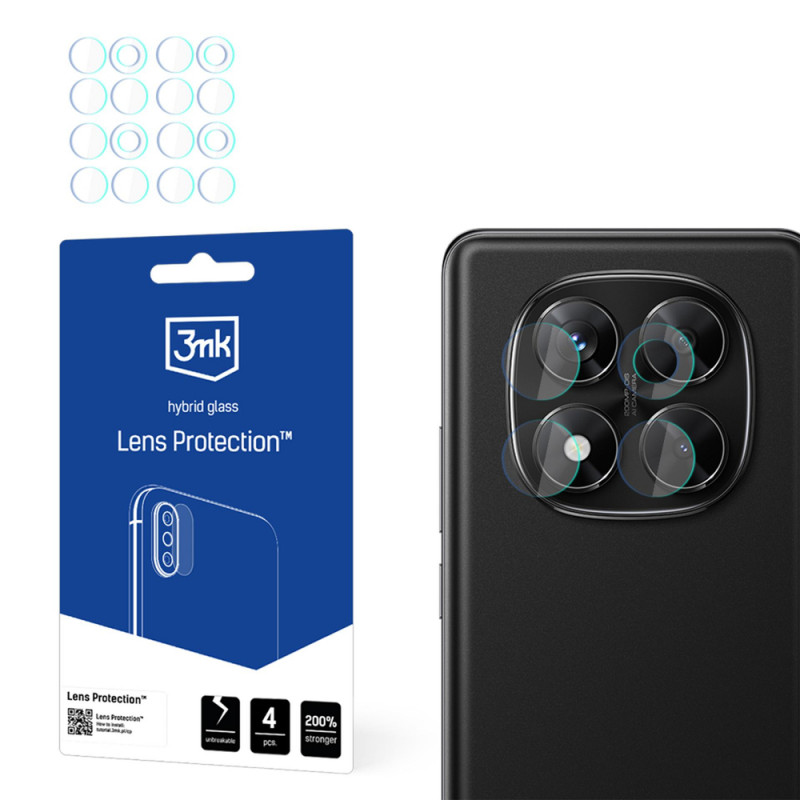 3MK Lens Protection szkło hybrydowe na obiektyw aparatu do Xiaomi Redmi Note 14 Pro 4G (4 szt.)