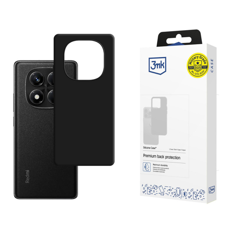3MK Silicone Case silikonowe etui do Xiaomi Redmi Note 14 Pro 5G, czarne