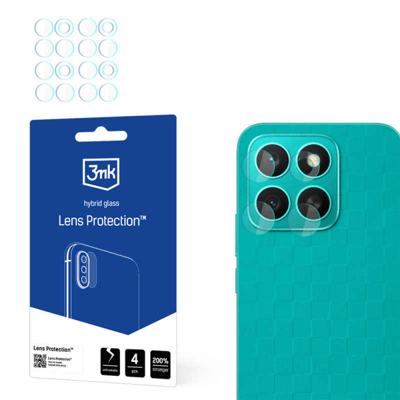 3MK Lens Protection szkło hybrydowe na obiektyw aparatu do Honor X8c (4 szt.)