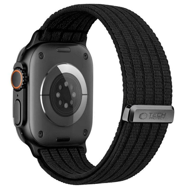 Tech-Protect Nylon Sport pasek do Apple Watch 44/45/46/49 mm, czarny