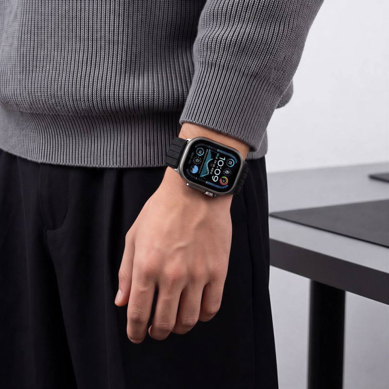 Tech-Protect Nylon Sport pasek do Apple Watch 44/45/46/49 mm, czarny