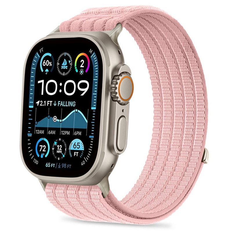 Tech-Protect Nylon Sport pasek do Apple Watch 44/45/46/49 mm, jasnoróżowy