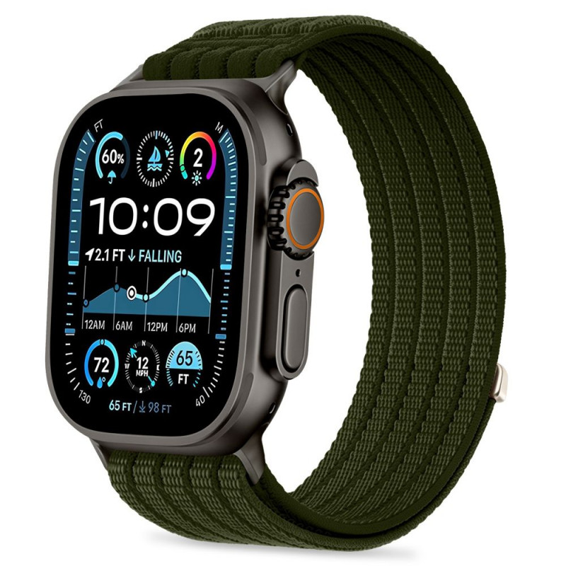 Tech-Protect Nylon Sport pasek do Apple Watch 44/45/46/49 mm, ciemnozielony