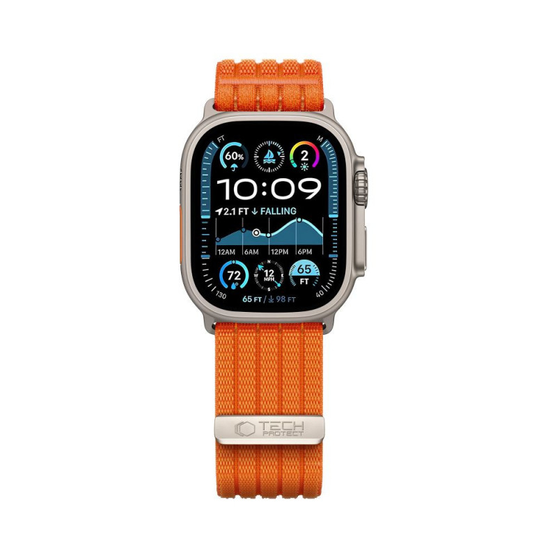 Tech-Protect Nylon Sport pasek do Apple Watch 44/45/46/49 mm, pomarańczowy