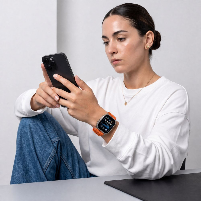 Tech-Protect Nylon Sport pasek do Apple Watch 44/45/46/49 mm, pomarańczowy