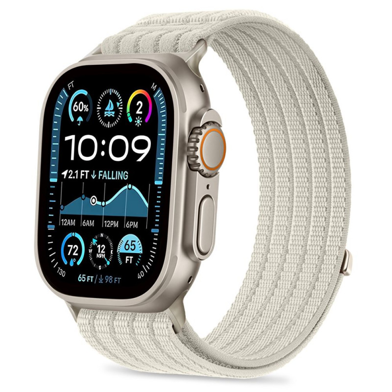 Tech-Protect Nylon Sport pasek do Apple Watch 8 / 9 / 10 / 11 / SE / Ultra 44 / 45 / 46 / 49 mm, Starlight