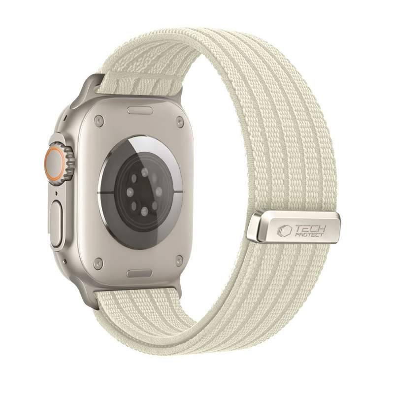 Tech-Protect Nylon Sport pasek do Apple Watch 8 / 9 / 10 / 11 / SE / Ultra 44 / 45 / 46 / 49 mm, Starlight