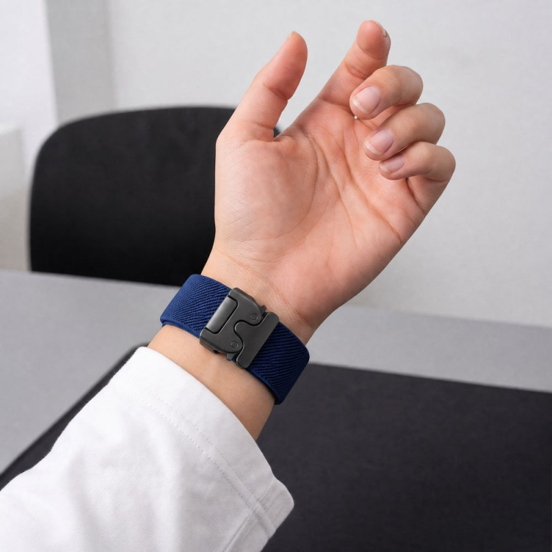 Tech-Protect Nylon Clasp pasek do zegarka Samsung Galaxy Watch 8 / 9 / Classic 40 / 44 / 46 mm, granatowy