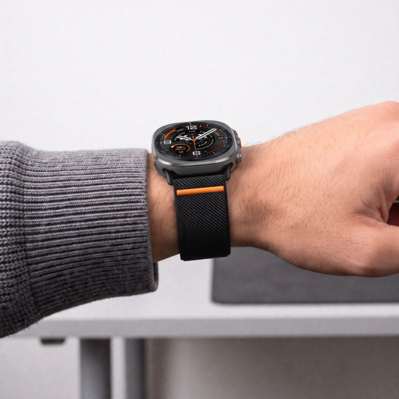 Tech-Protect Nylon Clasp pasek do zegarka Samsung Galaxy Watch Ultra 1 / 2 2024-2026 47 mm, czarny