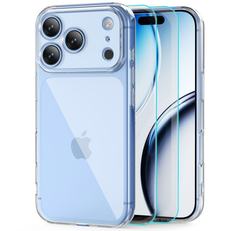 Tech-Protect FlexAir + Glass etui ze szkłem hartowanym (2 szt.) do Apple iPhone 17 Pro / 18 Pro, przezroczyste