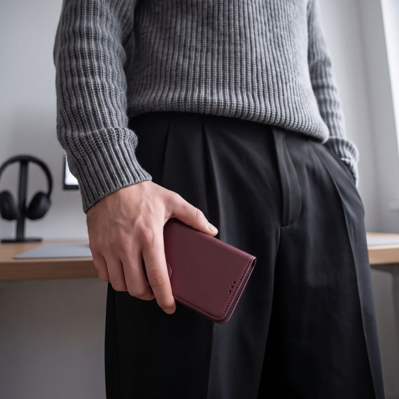Tech-Protect Wallet etui do Xiaomi Redmi Note 17 Pro 5G, bordowe