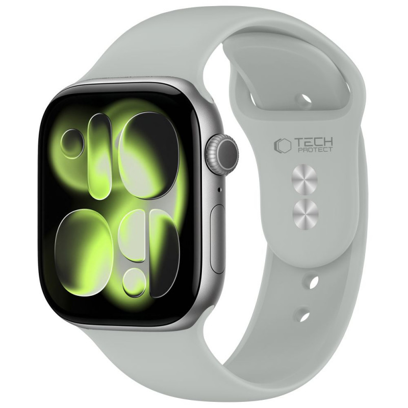 Tech-Protect Silicone pasek do Apple Watch 8/9/10/11/12/SE 40/41/42 mm, szary