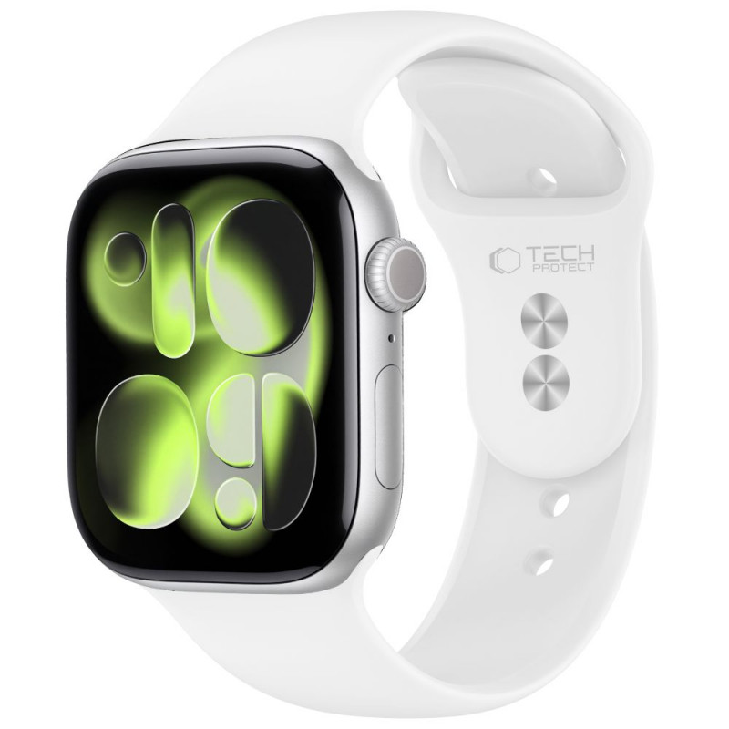 Tech-Protect Silicone pasek do Apple Watch 8/9/10/11/12/SE 40/41/42 mm, biały
