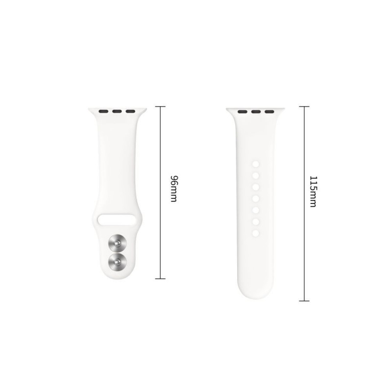 Tech-Protect Silicone pasek do Apple Watch 8/9/10/11/12/SE 40/41/42 mm, biały