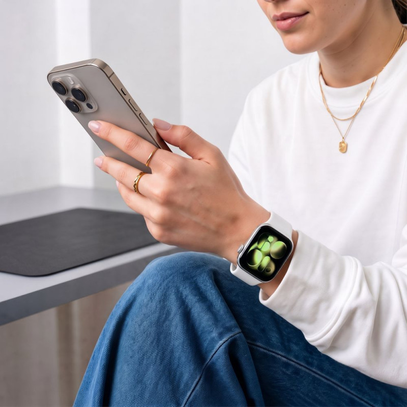 Tech-Protect Silicone pasek do Apple Watch 8/9/10/11/12/SE 40/41/42 mm, biały