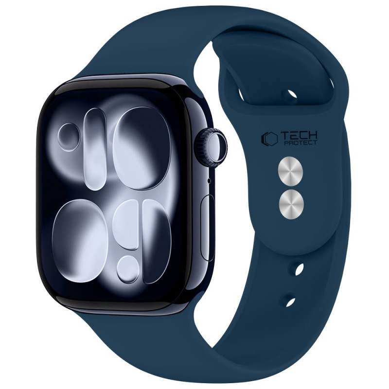Tech-Protect Silicone pasek do Apple Watch 8/9/10/11/12/SE 40/41/42 mm, granatowy