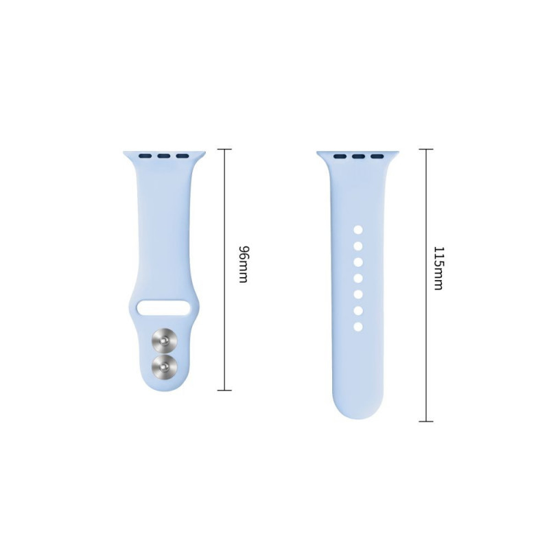 Tech-Protect Silicone pasek do Apple Watch 8/9/10/11/12/SE 40/41/42 mm, jasnoniebieski