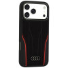 Etui Audi R8 Genuine Leather MagSafe ze skóry naturalnej do iPhone 18 Pro Max / 17 Pro Max, czarno-czerwone (AUDI000240)