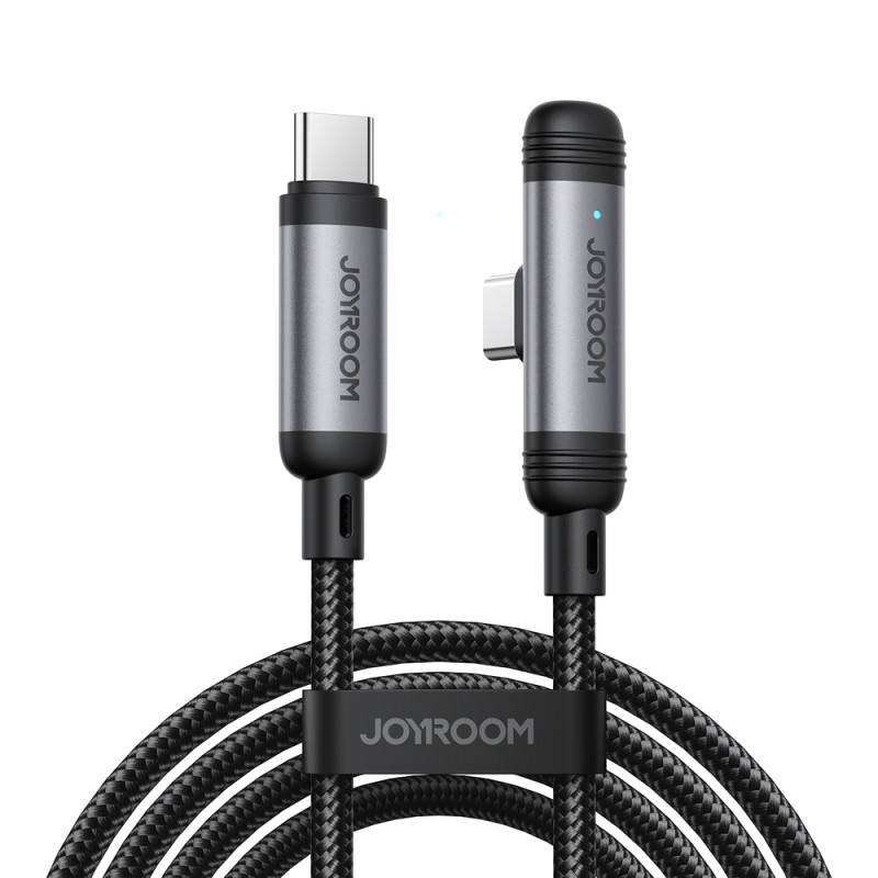 Joyroom EnjoyX Series S-A56 kabel USB-C - USB-C 90°, 60 W, 480 Mb/s, 1,2 m, czarny