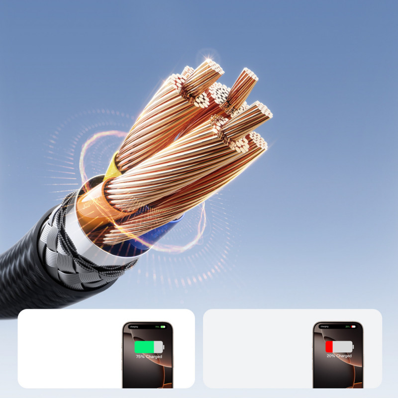 Joyroom Flash Series S-A28 kabel USB-C - USB-C, 60 W, 480 Mb/s, 1 m, czarny