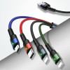 USAMS U26 SJ413USB01 (US-SJ413) kabel pleciony 4w1, 3 m, 2 A (2x Lightning/microUSB/USB-C)