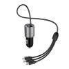 Ładowarka samochodowa Dudao R5ProN z wbudowanym kablem 3w1 (Lightning / USB-C / micro USB), 3,4 A, 1 m, czarna