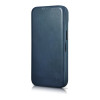 iCarer CE Oil Wax Premium Leather Folio Case skórzane etui z magnetyczną klapką do iPhone 14 Plus, MagSafe, niebieskie (AKI14220707-BU)