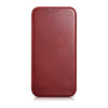 iCarer CE Oil Wax Premium Leather Folio Case skórzane etui z magnetyczną klapką do iPhone 14 Plus, MagSafe, czerwone (AKI14220707-RD)