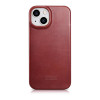 iCarer CE Oil Wax Premium Leather Folio Case skórzane etui z magnetyczną klapką do iPhone 14 Plus, MagSafe, czerwone (AKI14220707-RD)