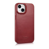 iCarer CE Oil Wax Premium Leather Folio Case skórzane etui z magnetyczną klapką do iPhone 14 Plus, MagSafe, czerwone (AKI14220707-RD)