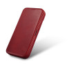 iCarer CE Oil Wax Premium Leather Folio Case skórzane etui z magnetyczną klapką do iPhone 14 Plus, MagSafe, czerwone (AKI14220707-RD)