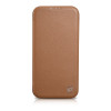 iCarer CE Premium Leather Folio Case skórzane etui z magnetyczną klapką do iPhone 14 Plus, MagSafe, brązowe (WMI14220715-BN)