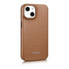 iCarer CE Premium Leather Folio Case skórzane etui z magnetyczną klapką do iPhone 14 Plus, MagSafe, brązowe (WMI14220715-BN)