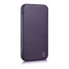 iCarer CE Premium Leather Folio Case skórzane etui z magnetyczną klapką do iPhone 14 Plus, MagSafe, ciemnofioletowe (WMI14220715-DP)