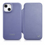 iCarer CE Premium Leather Folio Case skórzane etui do Apple iPhone 14 Plus / 15 Plus, MagSafe, jasnofioletowe (ICR413)