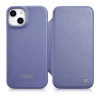 iCarer CE Premium Leather Folio Case skórzane etui do Apple iPhone 14 Plus / 15 Plus, MagSafe, jasnofioletowe (ICR413)