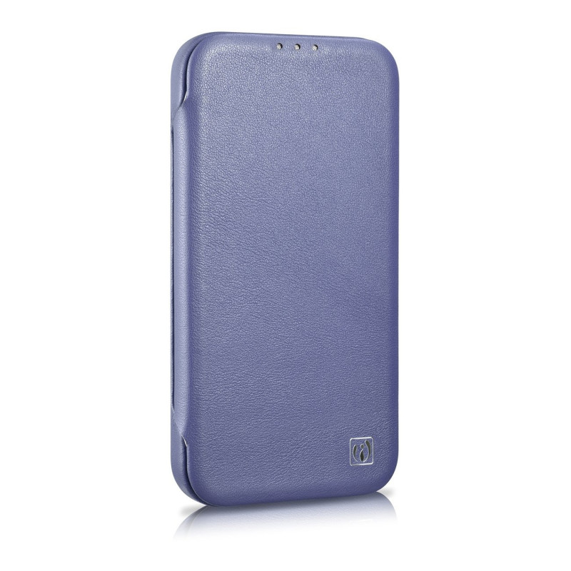 iCarer CE Premium Leather Folio Case skórzane etui do Apple iPhone 14 Plus / 15 Plus, MagSafe, jasnofioletowe (ICR413)