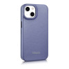 iCarer CE Premium Leather Folio Case skórzane etui do Apple iPhone 14 Plus / 15 Plus, MagSafe, jasnofioletowe (ICR413)