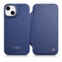 iCarer CE Premium Leather Folio Case skórzane etui z magnetyczną klapką do iPhone 14 Plus, MagSafe, niebieskie (WMI14220715-BU)