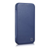 iCarer CE Premium Leather Folio Case skórzane etui z magnetyczną klapką do iPhone 14 Plus, MagSafe, niebieskie (WMI14220715-BU)