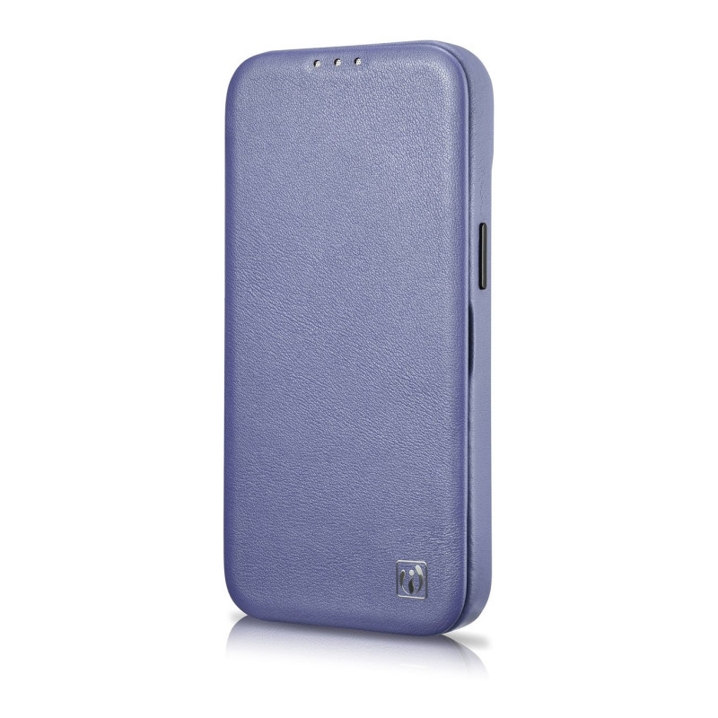 iCarer CE Premium Leather Folio Case skórzane etui do Apple iPhone 14 Pro Max, MagSafe, jasnofioletowe (ICR419)