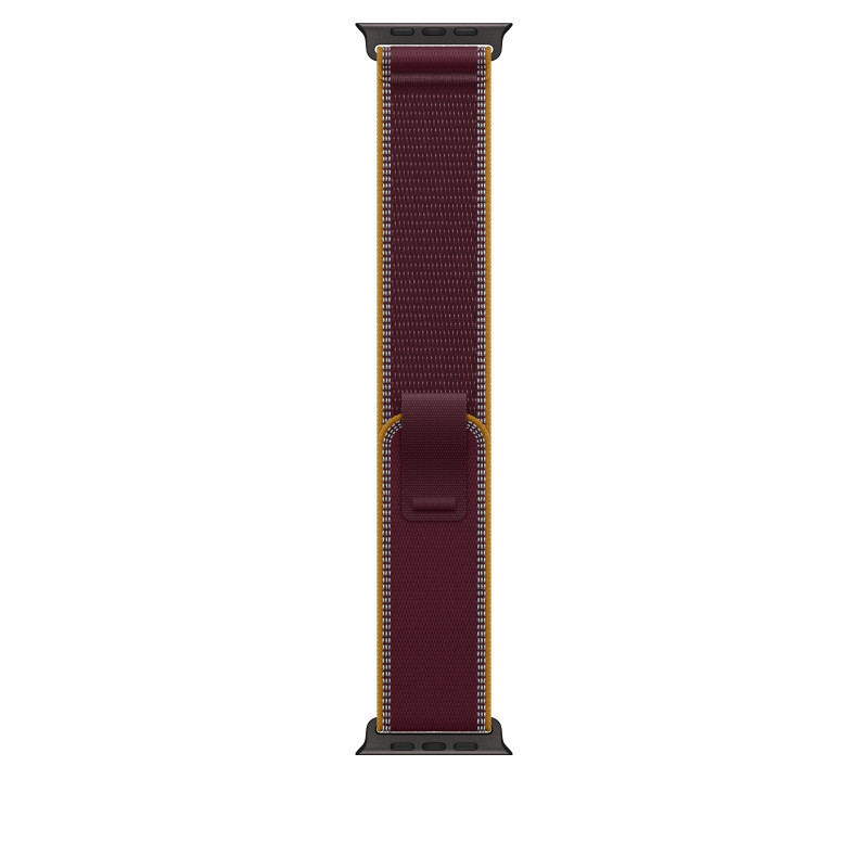 Apple Trail Loop pasek do smartwatcha 49 mm, burgundowy, M/L, wykończenie z czarnego tytanu, MKA94ZM/A