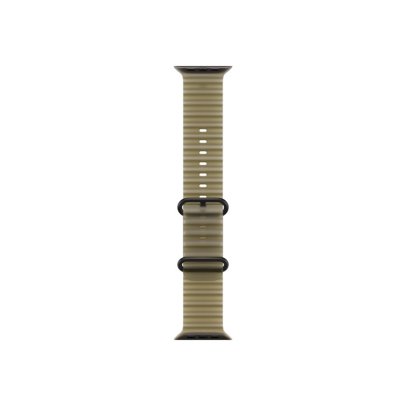 Apple Ocean Band pasek do smartwatcha 49 mm, półprzezroczysta zieleń trawy morskiej, wykończenie z czarnego tytanu, MKAV4ZM/A